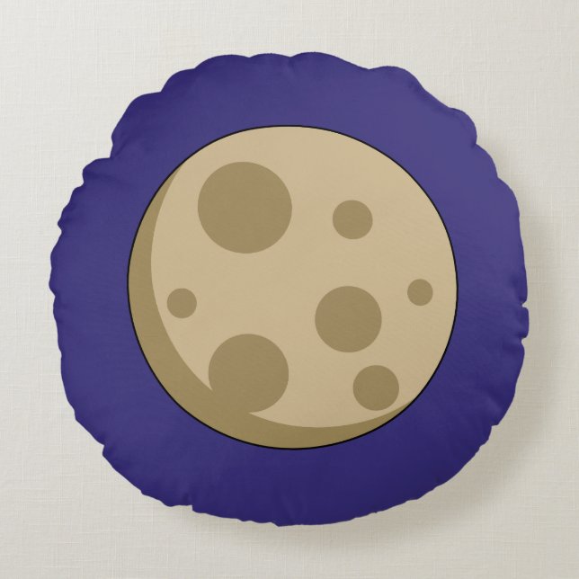 Full Moon Round Pillow (Front)