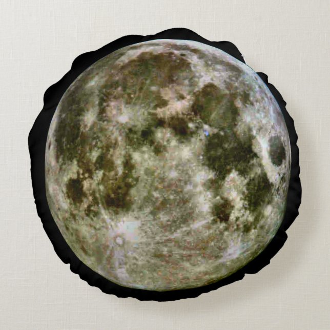 Full Moon Round Pillow. Pillow (Back)