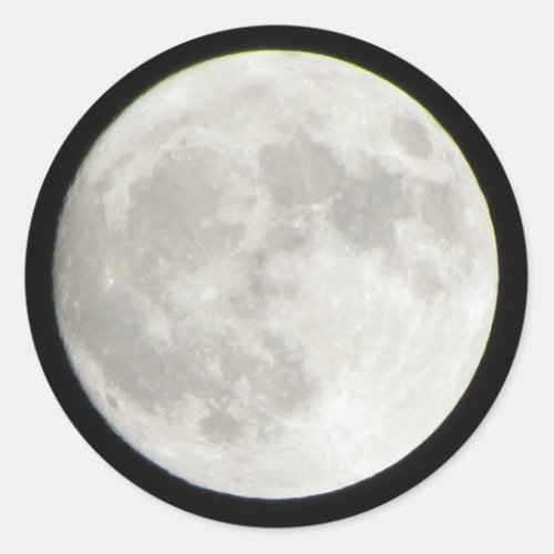Full Moon Round Stickers