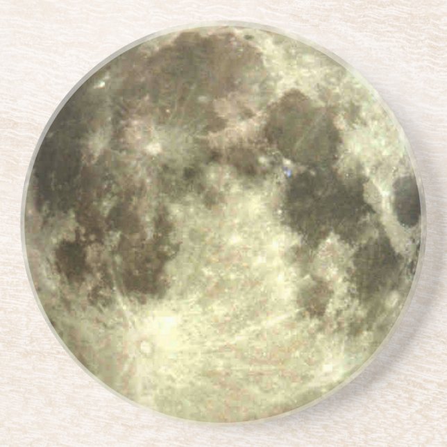 Full Moon Sandstone Coaster (Front)
