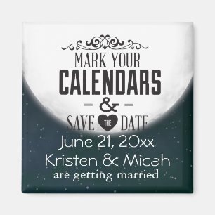 Full Moon Save the Date Magnet
