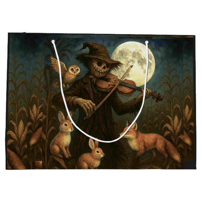 Full Moon Scarecrow Serenade Large Gift Bag (Back)