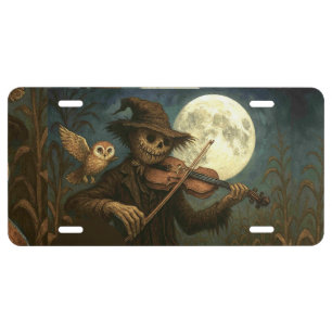 Full Moon Scarecrow Serenade License Plate