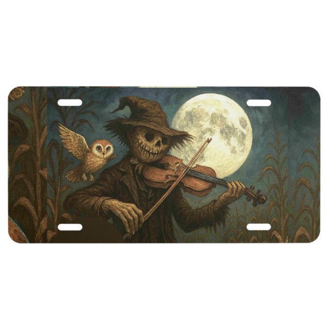 Full Moon Scarecrow Serenade License Plate (Front)