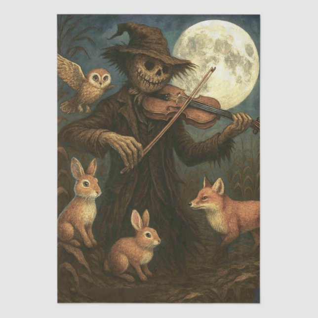 Full Moon Scarecrow Serenade Tissue Paper (Front)