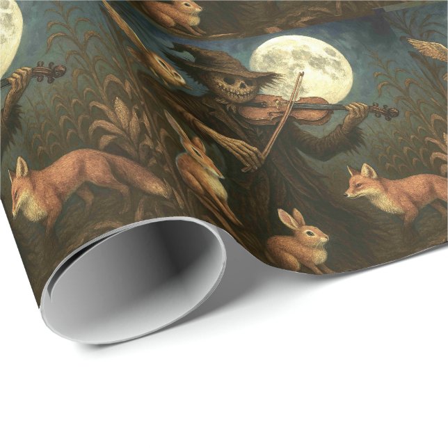 Full Moon Scarecrow Serenade Wrapping Paper (Roll Corner)