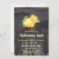 Full Moon Scary Halloween Party Invitation