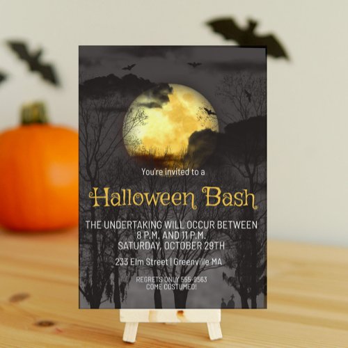Full Moon Scary Halloween Party Invitation
