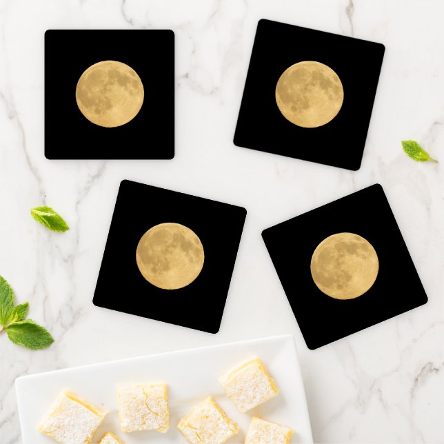 Full Moon | Seattle, Washington Coaster Set (In Situ)