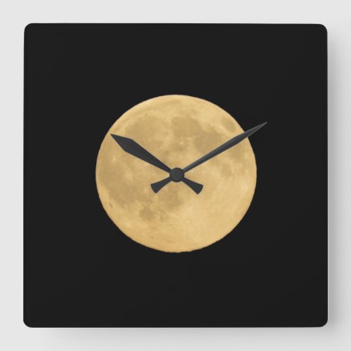 Full Moon  Seattle Washington Square Wall Clock