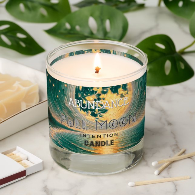 Full Moon Set Your Own Intention Scented Candle (Lit)