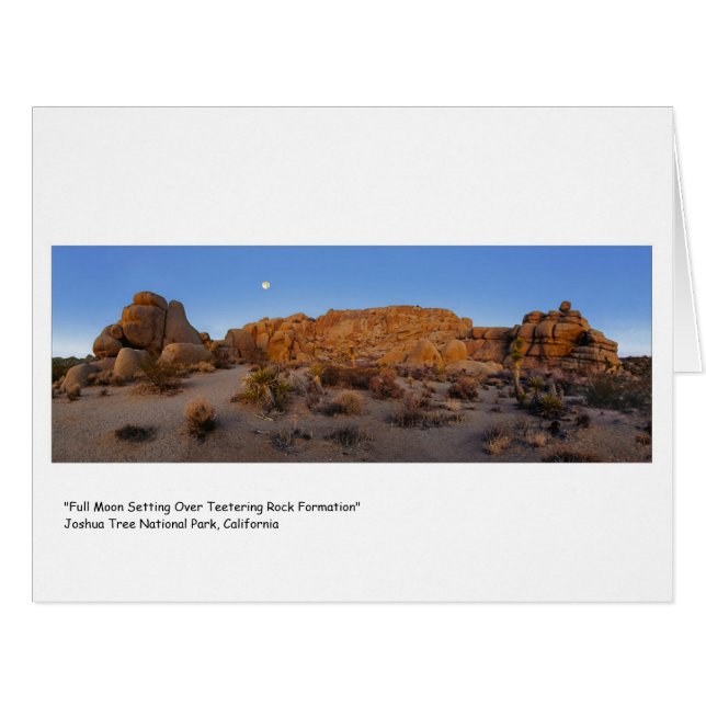 "Full Moon Setting Over Teetering Rock Formation" Cards (Front Horizontal)