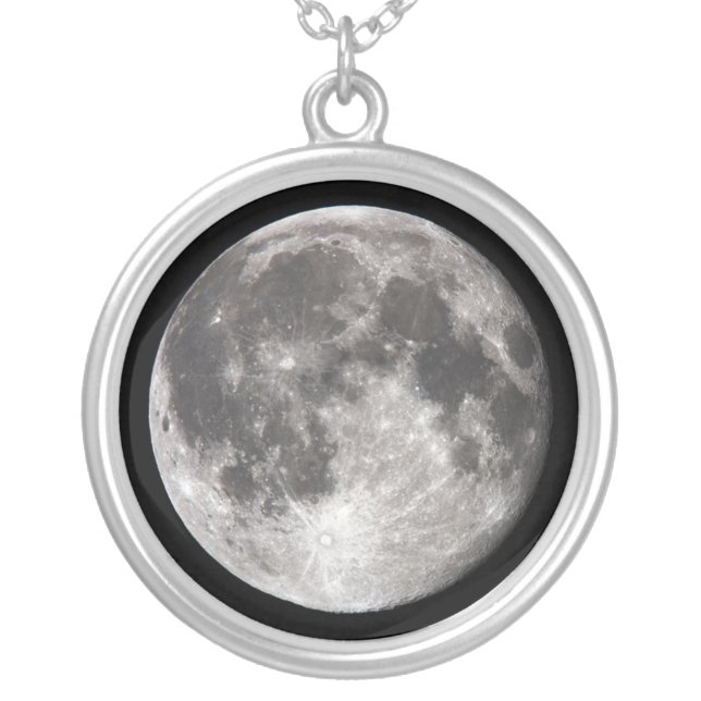 Full Moon Silver Plated Necklace (Front)