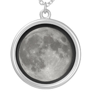Full Moon Silver Plated Necklace