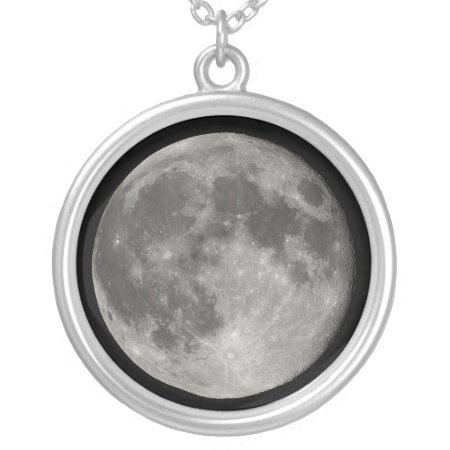 Full Moon Silver Plated Necklace