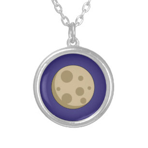Full Moon Silver Plated Necklace