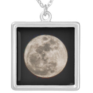 Full Moon Silver Plated Necklace