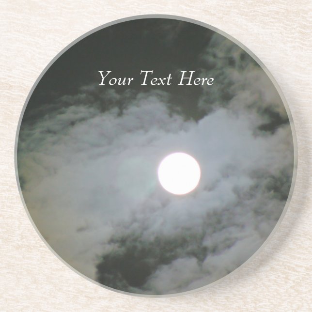 Full Moon Sky Customizable Drink Coaster (Front)