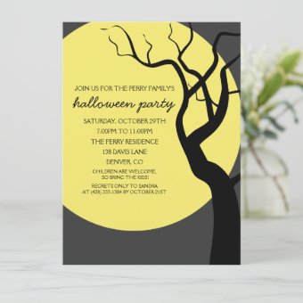 Full Moon Spooky Halloween Party Invitation | Zazzle