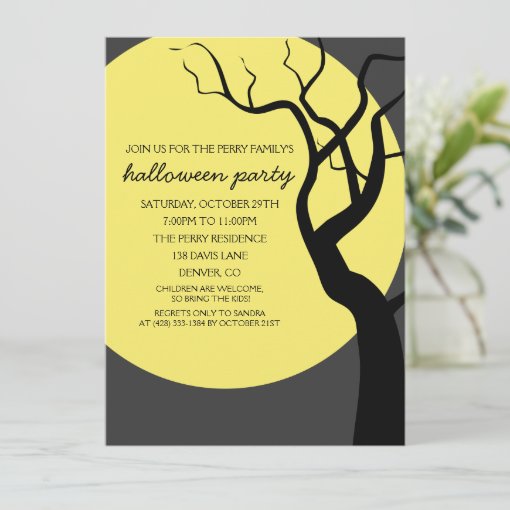 Full Moon Spooky Halloween Party Invitation | Zazzle