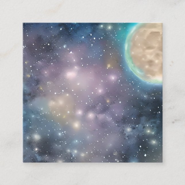 Full Moon Square Business Card (Front)