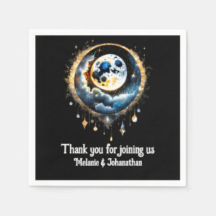 Full moon starry night luna celestial elegant napkins