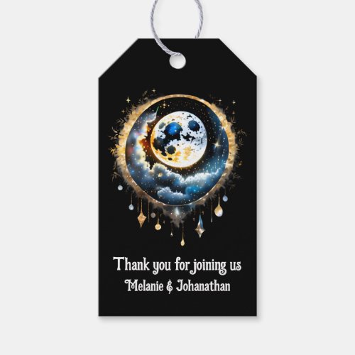 Full moon starry night sky celestial chic gift tags