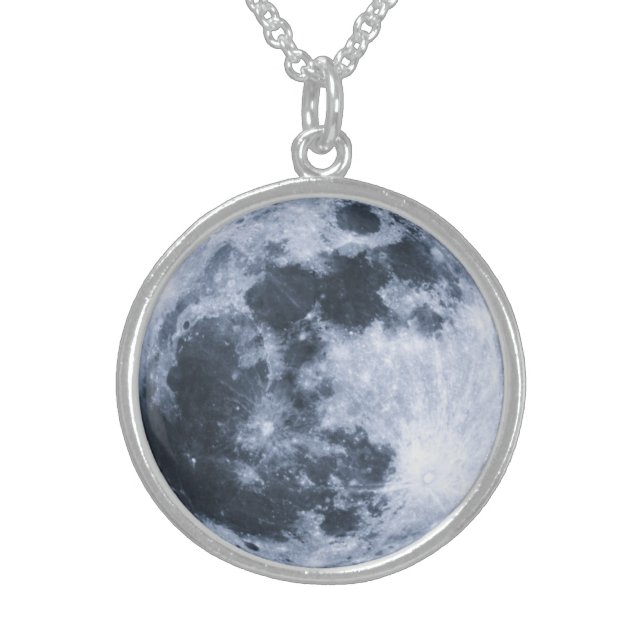 Full Moon Sterling Silver Necklace (Front)
