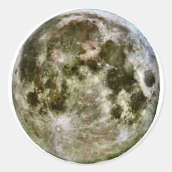 Full Moon Stickers. Classic Round Sticker by interstellaryeller at Zazzle