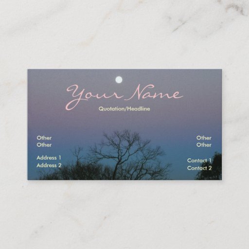 Customizable Full Moon Sunrise Business Card