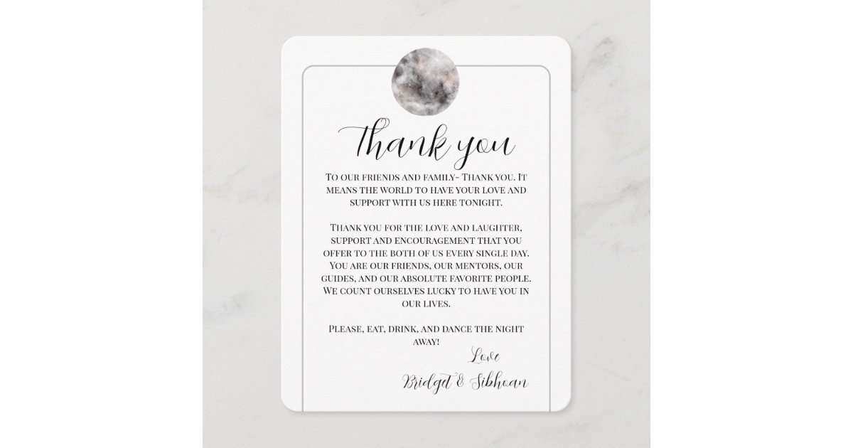 Full Moon Thank You Reception Cards Zazzle