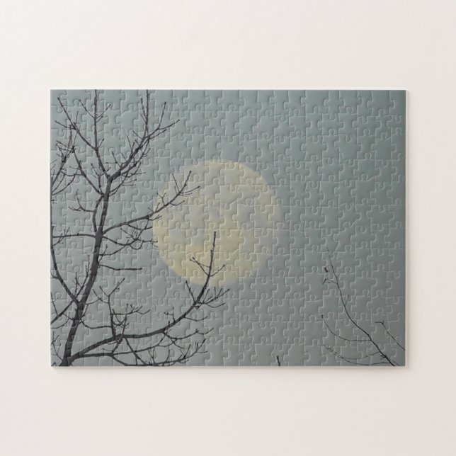 Full Moon through the Trees Jigsaw Puzzle (Horizontal)