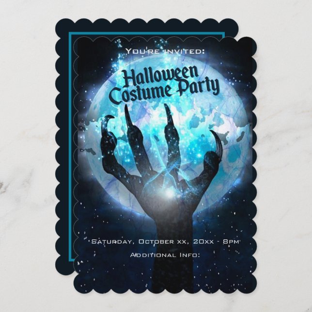 Full Moon Transformation Halloween Party Invitation (Front/Back)