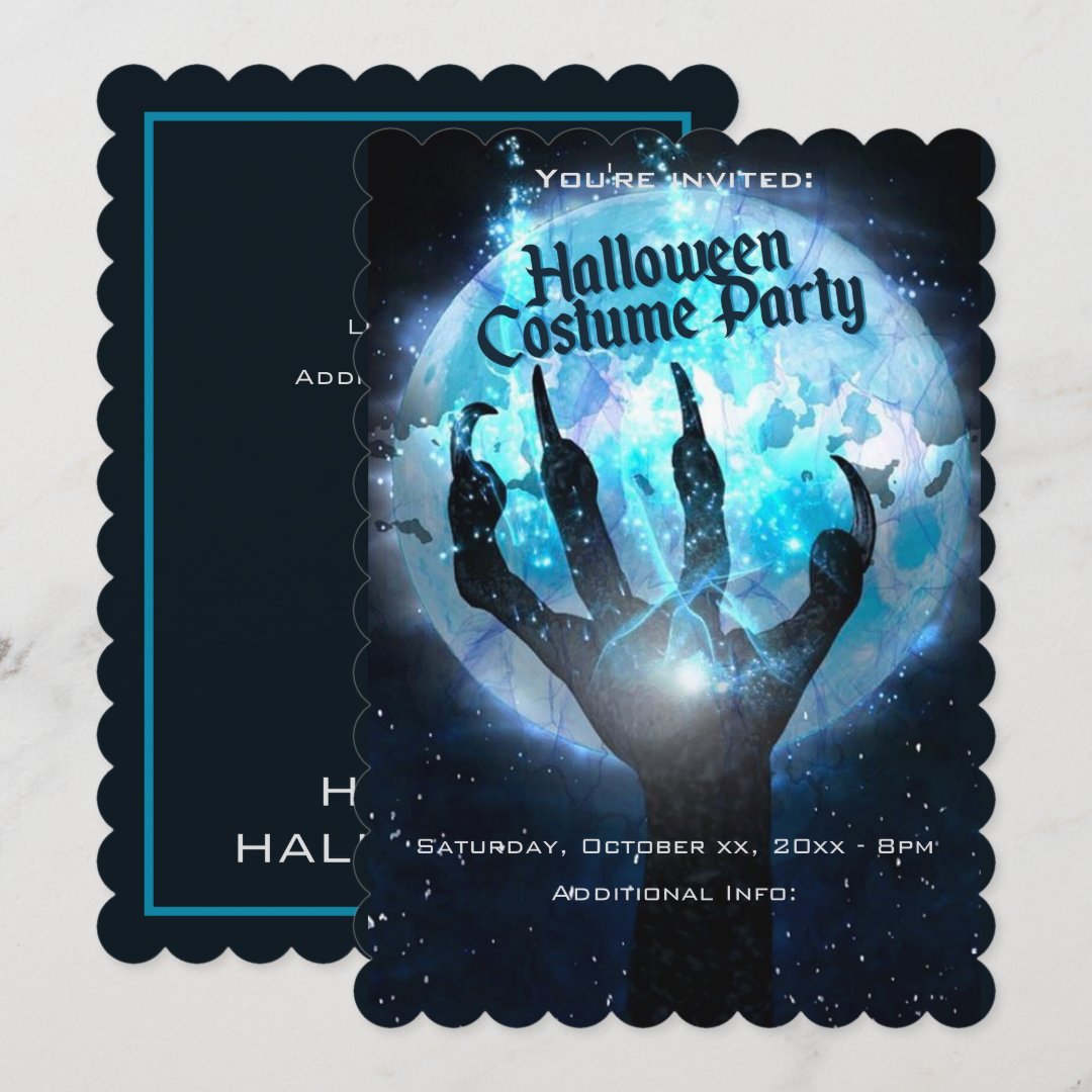 Full Moon Transformation Halloween Party Invitation | Zazzle
