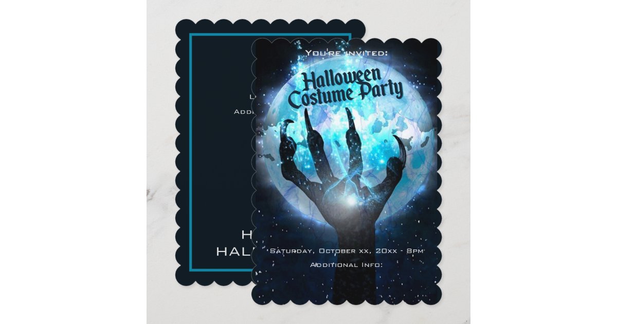 Full Moon Transformation Halloween Party Invitation | Zazzle
