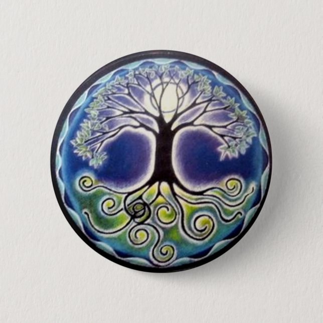 Full Moon Tree of Life Button (Front)