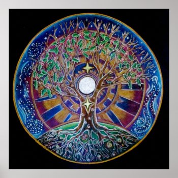Full Moon Tree Of Life Mandala Poster by arteeclectica at Zazzle