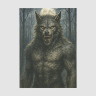 Full Moon Werewolf Decoupage Tissue Paper
