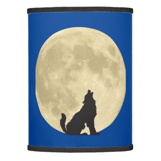 Full Moon Wild Wolf Lamp Shade (Front)