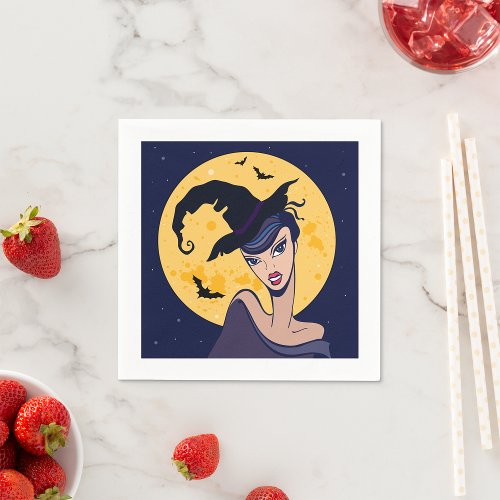 Full Moon Witch Paper Napkins