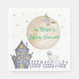 Full Moon Witch Spooky House Baby Shower  Napkins