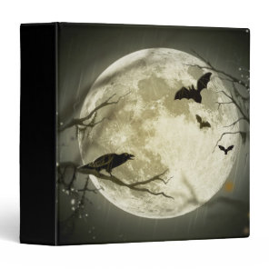 Full Moon with bats and Raven 3 Ring Binder