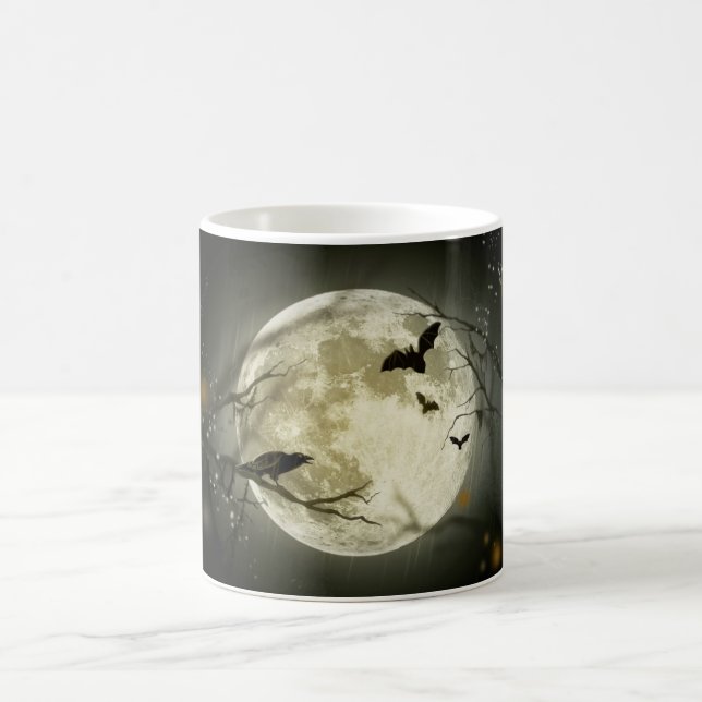 Full Moon with bats and Raven Coffee Mug (Center)