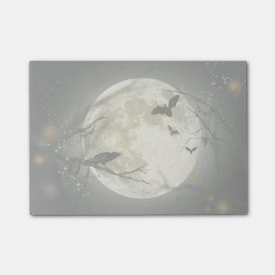 Full Moon with bats and Raven Post-it Notes