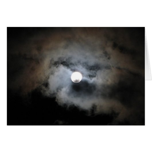 Full moon with clouds cards (Front Horizontal)