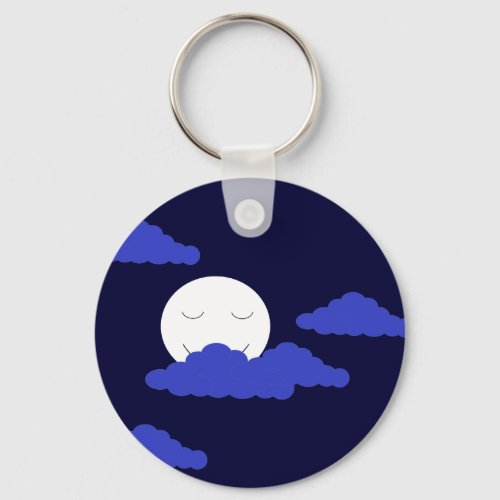 Full Moon with Clouds Keychain