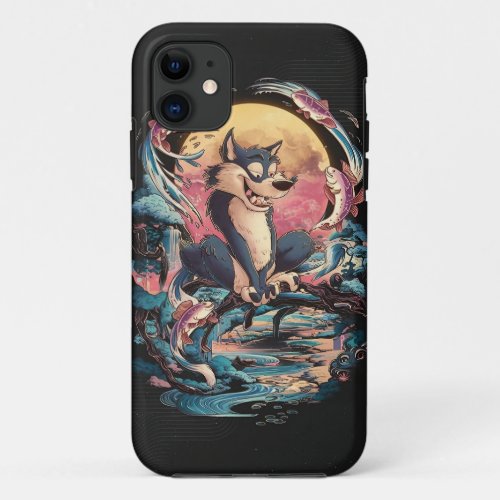 Full Moon Wolf _ Japanese Retro Style iPhone 11 Case