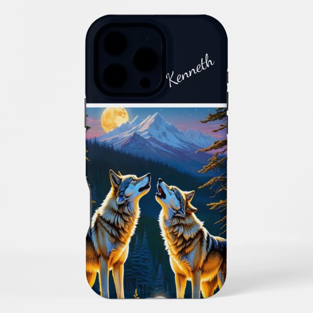 Full Moon's Light on Wolf's Iphone Case (Back)