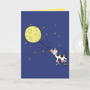 Full Mooooon - Funny Cow Moon Greeting Card