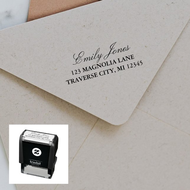 Full Name Fancy Return Address Self-inking Stamp (Creator Uploaded)